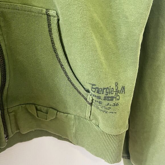Energie B Corps 45 by Sixty Green Full Zip Hoodie Distressed Women's Size Small - Picture 5 of 16